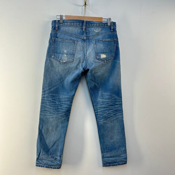 Straight Slouch NSF Jeans Womens 27 Distressed Destroyed Sashiko Mending Art - Picture 2 of 7